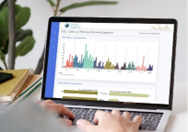 Person using SafeOCS dashboard on a laptop